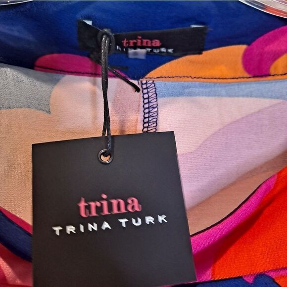 TRINA TURK Vinet Scrolling Floral Three-quarter Sleeve Dress Size Sm - Picture 3 of 9